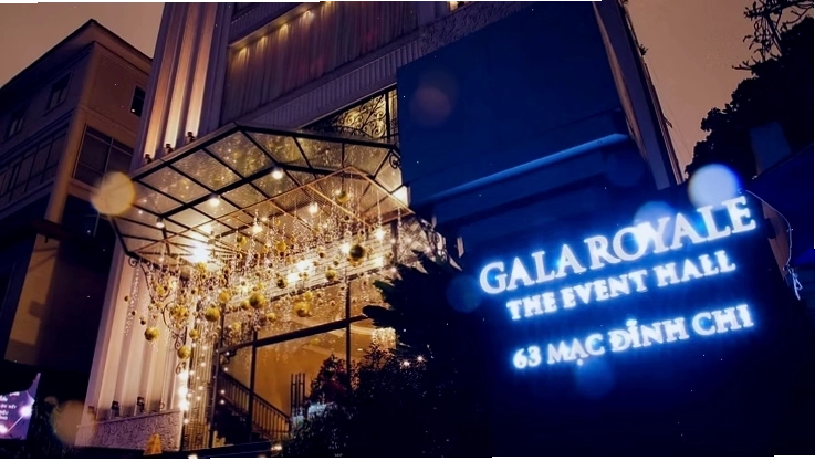 Ảnh chụp mặt tiền tòa nhà sự kiện Gala Royale tại 63 Mạc Đĩnh Chi, Quận 1