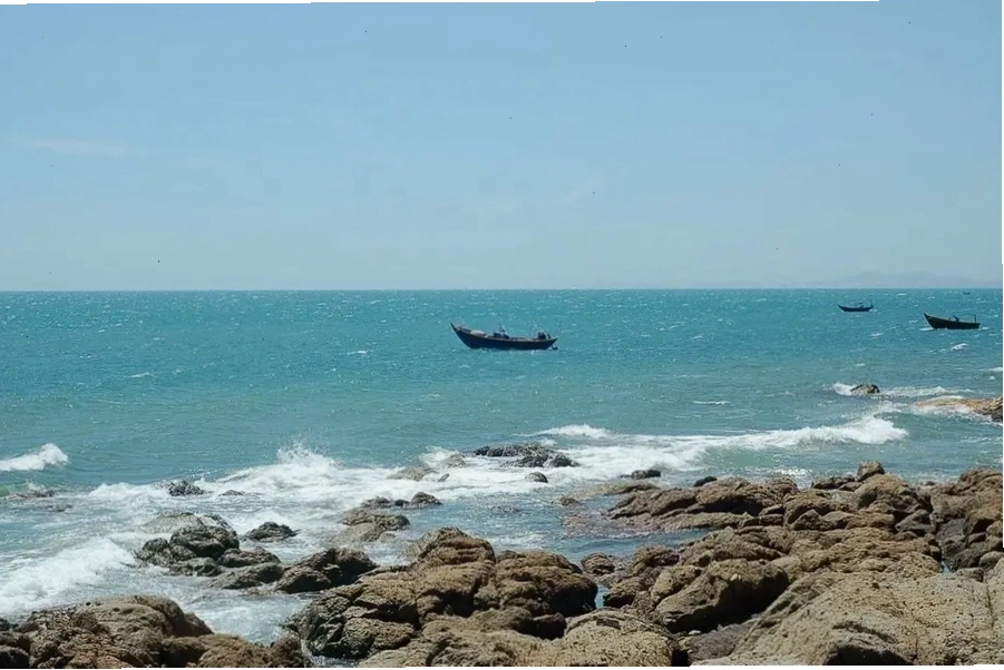 Bãi biển Cồn Vành yên bình với những rặng phi lao xanh mát