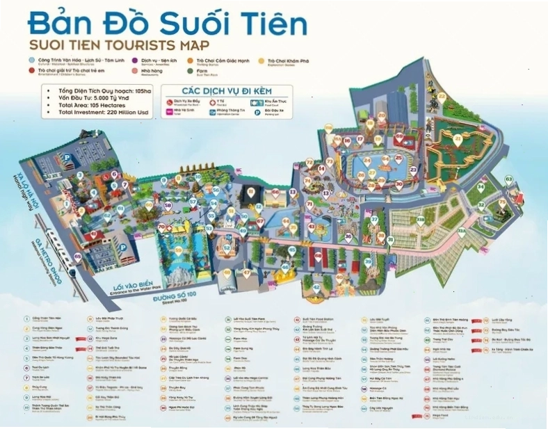 Bản đồ khu du lịch Suối Tiên