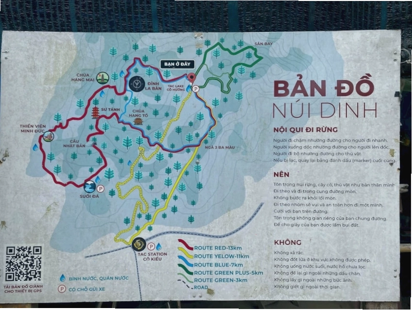 Bản đồ trekking núi Dinh
