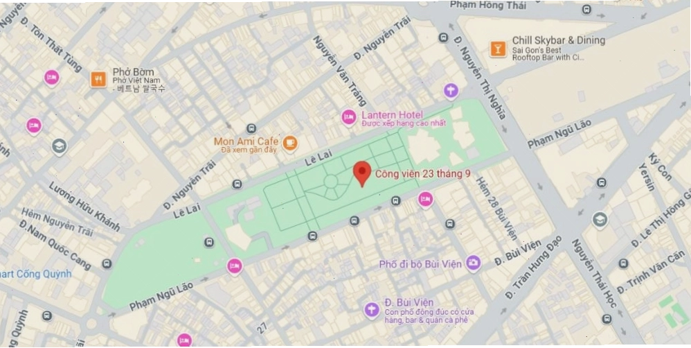 Bản đồ vị trí Công viên 23 Tháng 9 trên Google Maps