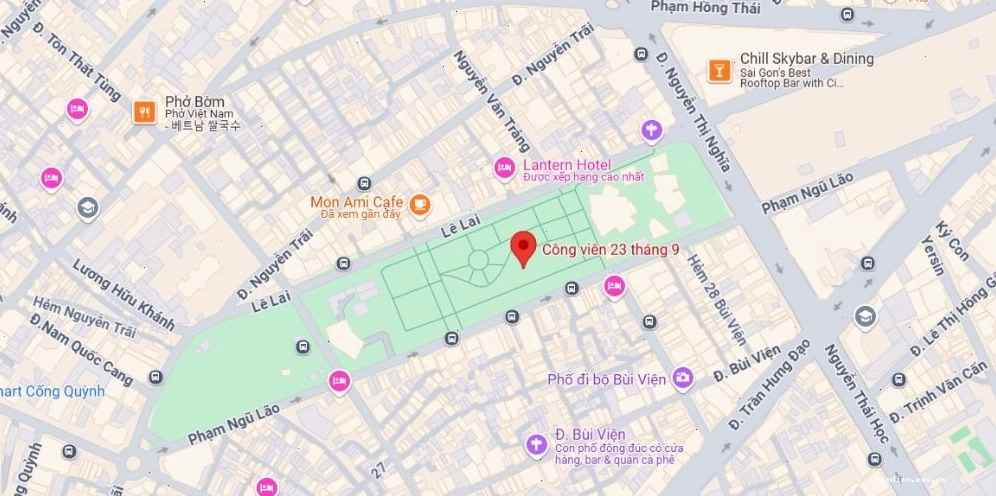 Bản đồ vị trí Công viên 23 Tháng 9 trên Google Maps