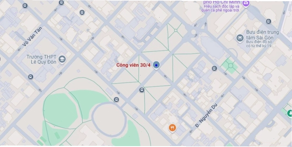 Bản đồ vị trí Công viên 30/4 Quận 1
