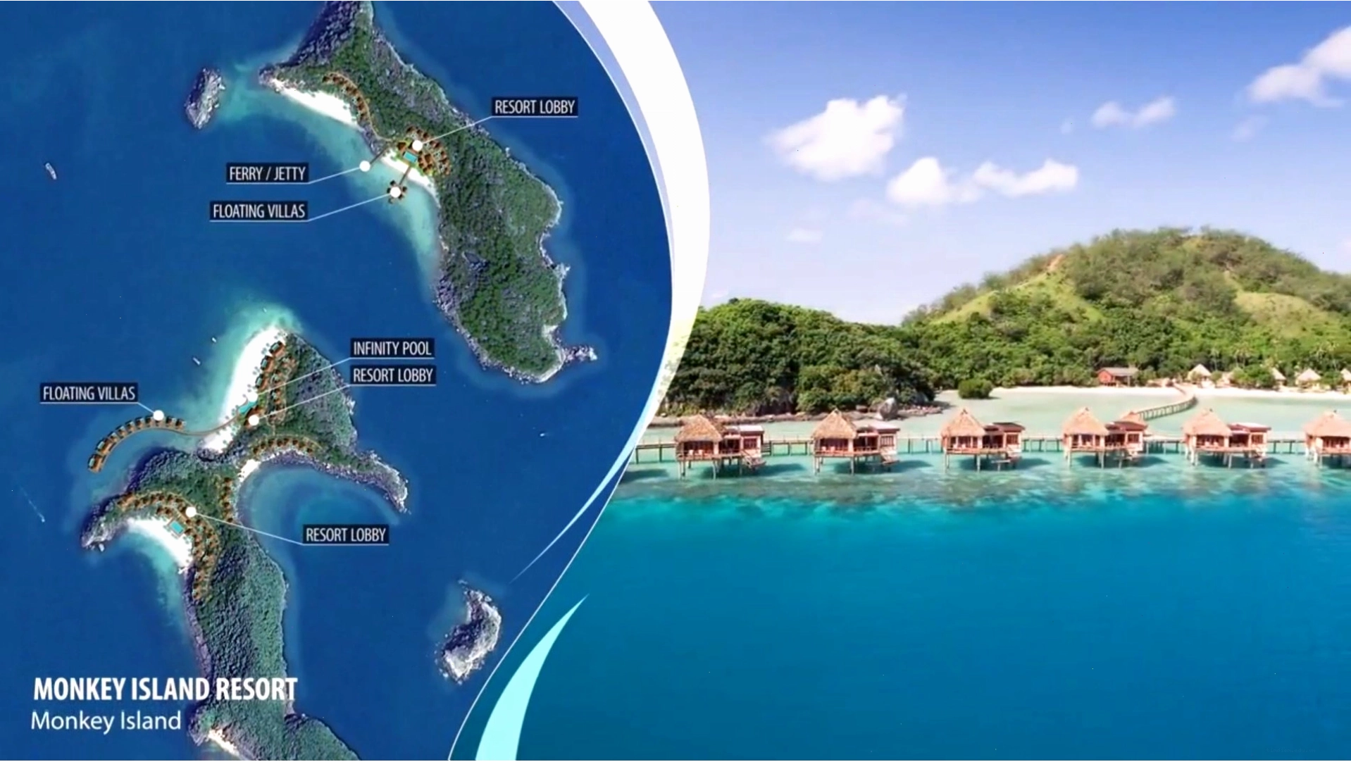 Bản đồ vị trí của Monkey Island Resort trên Đảo Khỉ