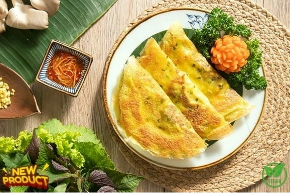 Bánh xèo nấm chay giòn ngon