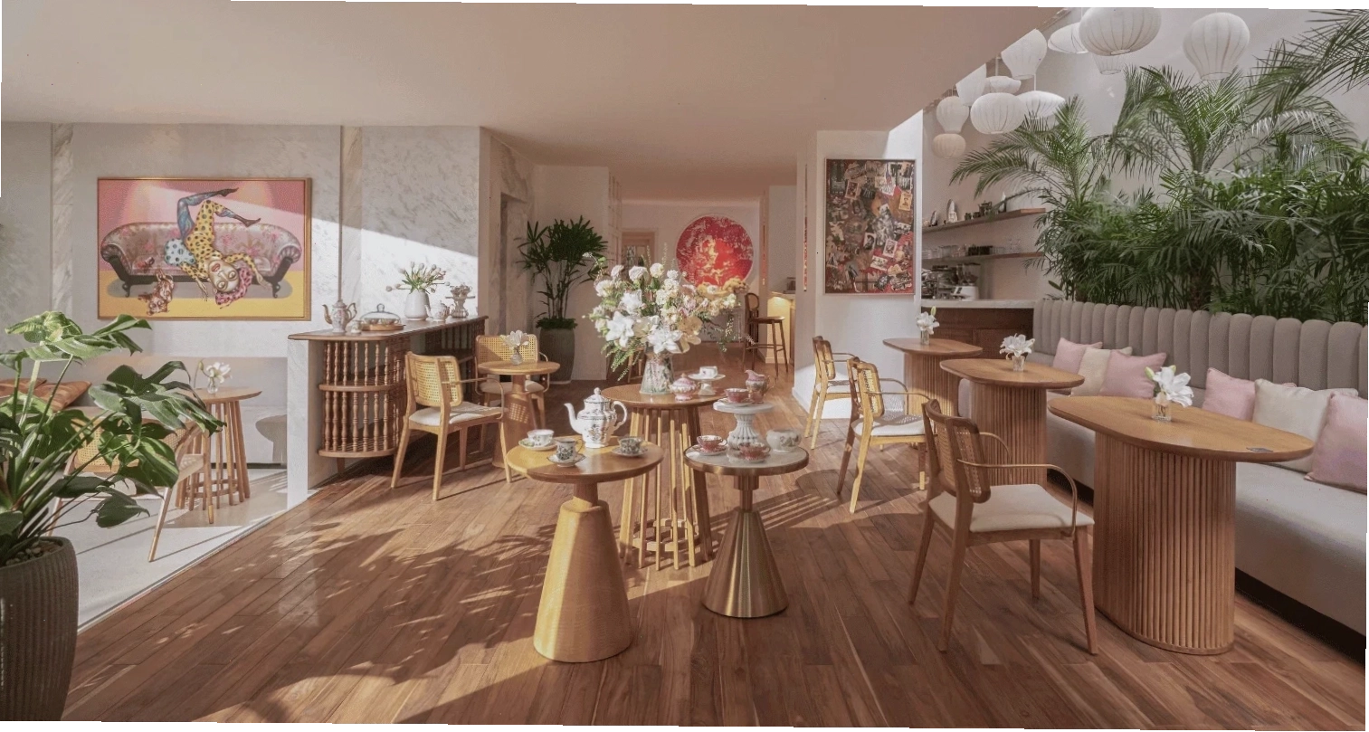 Bason Café Thi Sách với không gian cổ điển nhìn ra hàng me xanh