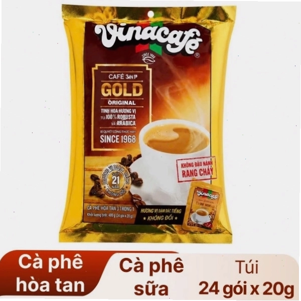 Bịch cà phê VinaCafé Gold Original 20g gồm 24 gói