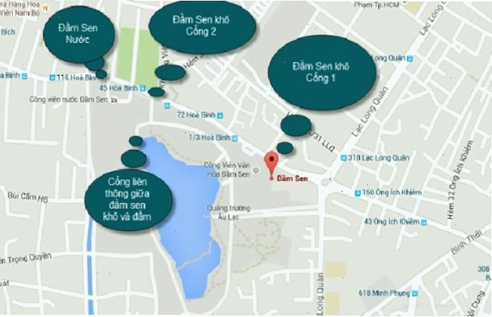 Biển chỉ dẫn đến Công viên Nước Đầm Sen