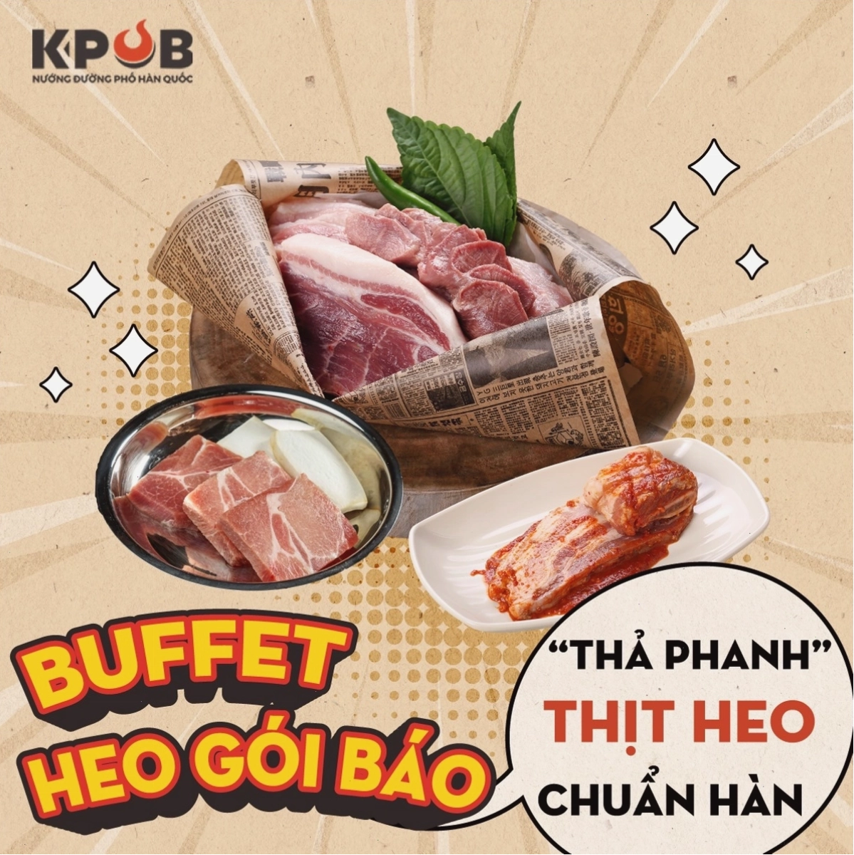 Buffet heo gói lá tại K-Pub