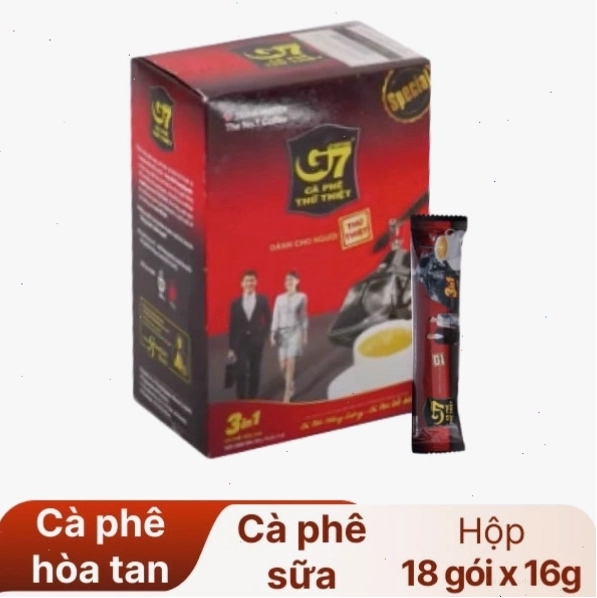 Cà phê sữa G7 3in1 nhỏ gọn, tiện lợi
