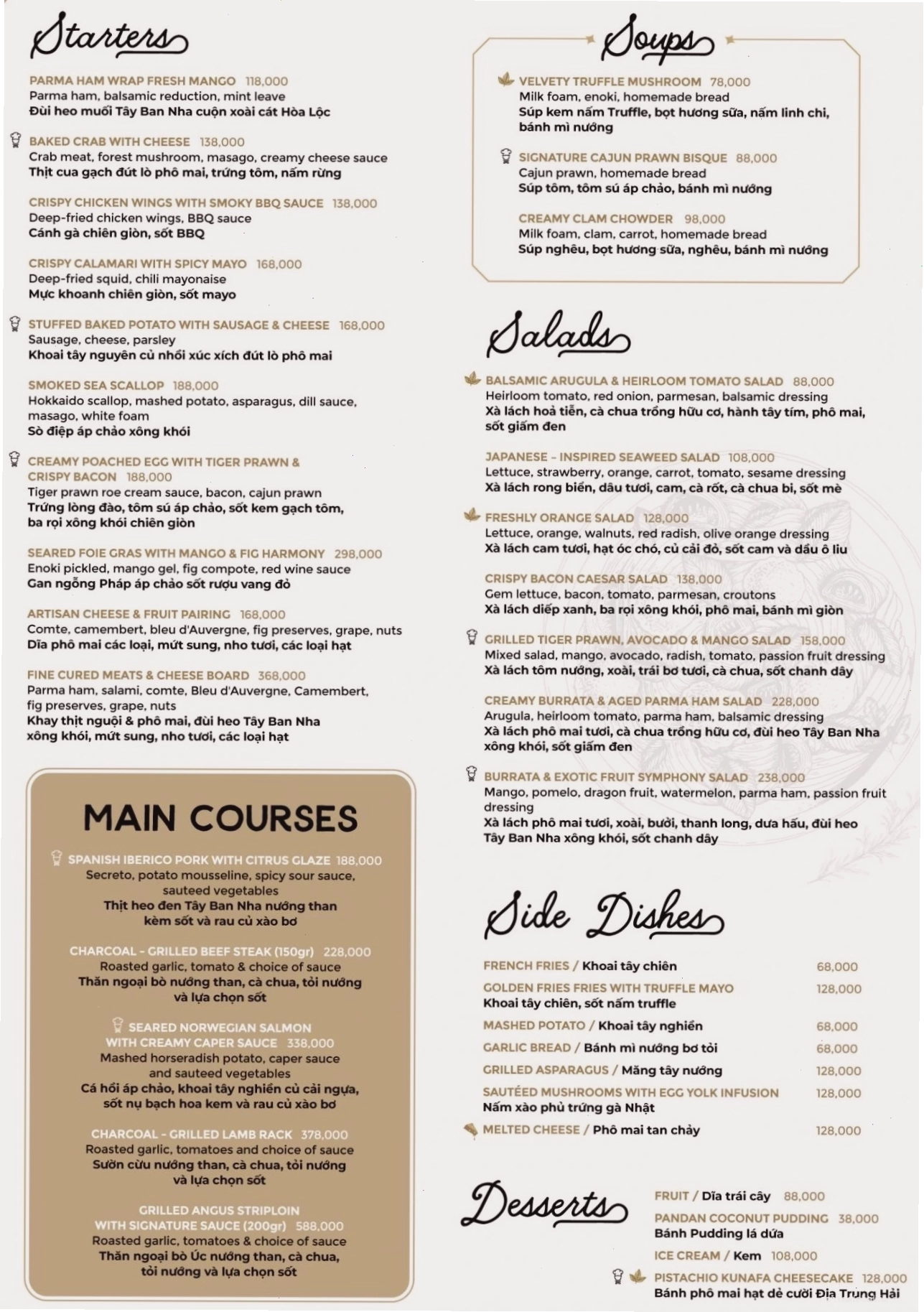 Các món ăn đặc sắc tại Kingscross