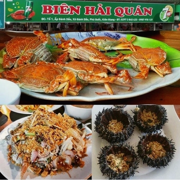 Các món cua, ốc tại nhà hàng Biên Hải Quán