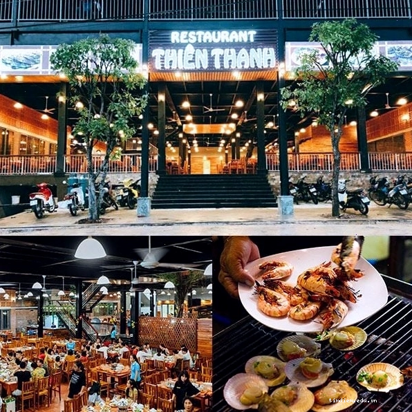 Các món hải sản hấp dẫn trên đĩa tại nhà hàng Thiên Thanh