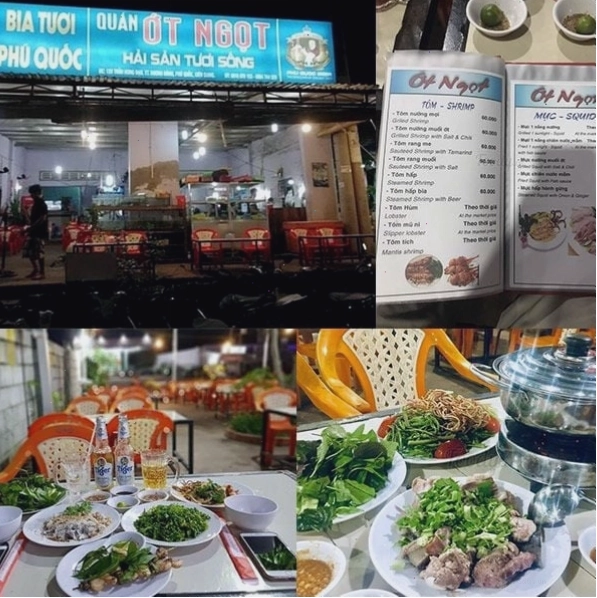 Các món hải sản tươi ngon tại quán Ớt Ngọt Phú Quốc