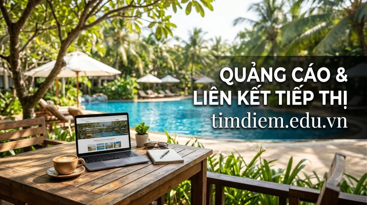 Cafe patio banner with laptop 02ad5546