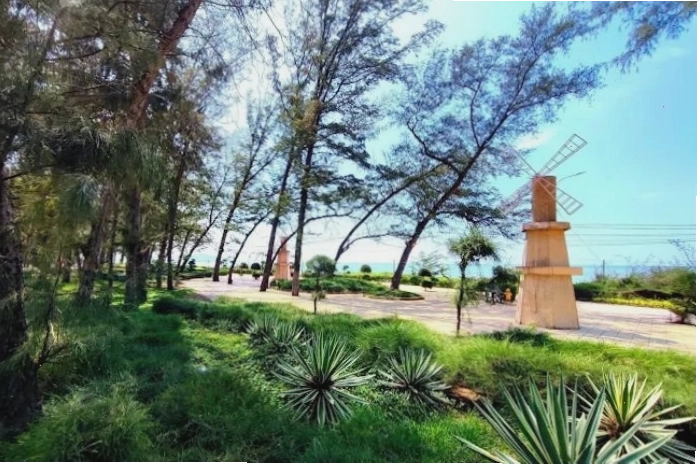 Cảnh biển xanh ngắt nhìn từ Công viên Đồi Dương