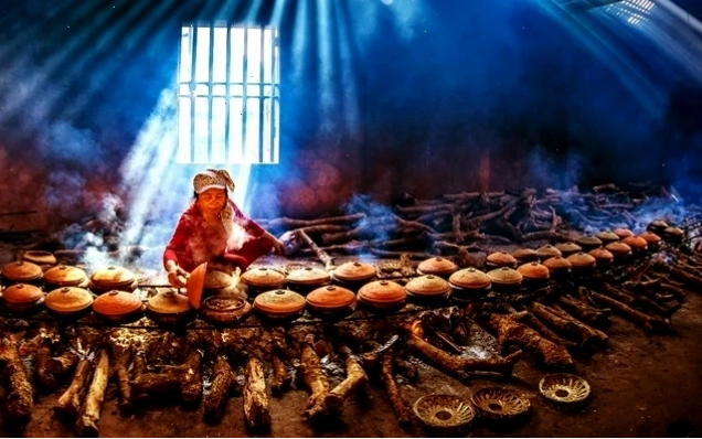 Cảnh làng quê yên bình tại làng Vũ Đại
