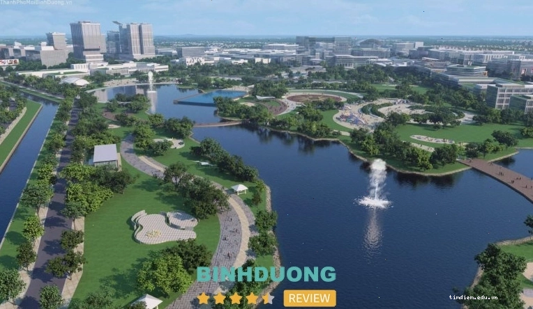 Cảnh quan bên trong Công viên Trung tâm Thành phố Mới Bình Dương