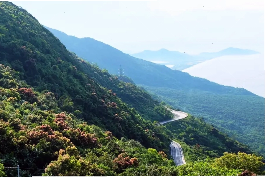 Cảnh quan hùng vĩ nhìn từ Đèo Hải Vân