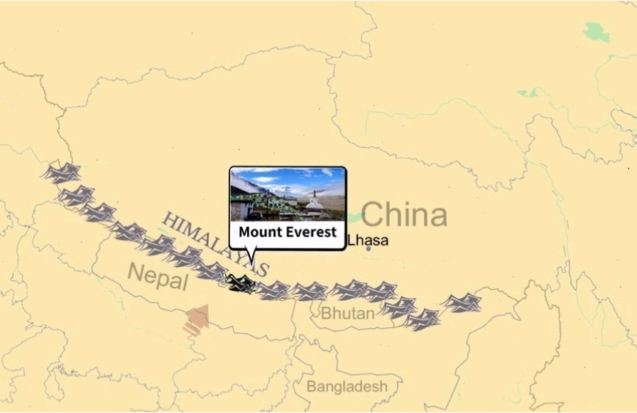 Cảnh quan núi non hùng vĩ thuộc dãy Himalaya