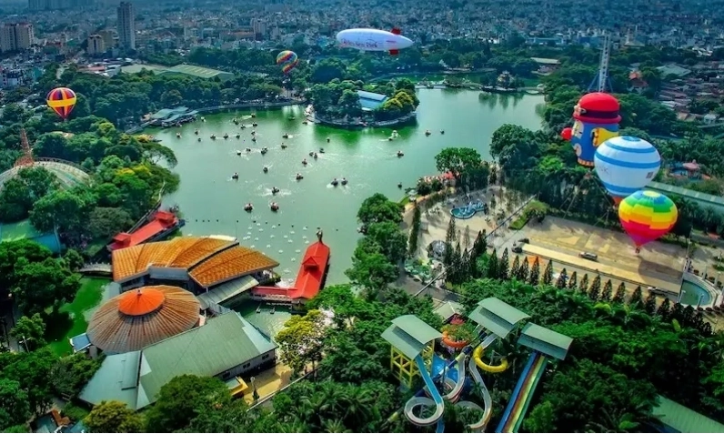 Cảnh quan thiên nhiên tươi đẹp tại công viên