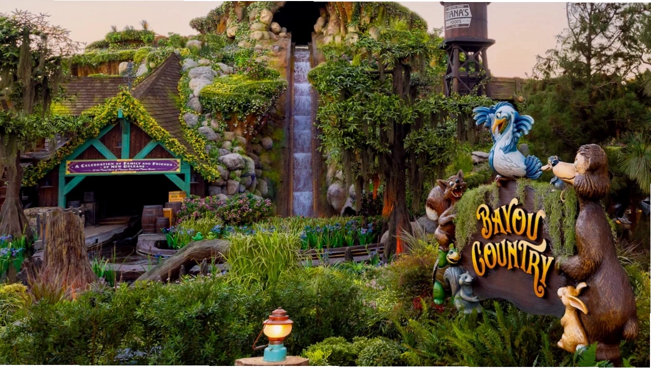 Cảnh quan Tiana's Bayou Adventure tại New Orleans Square
