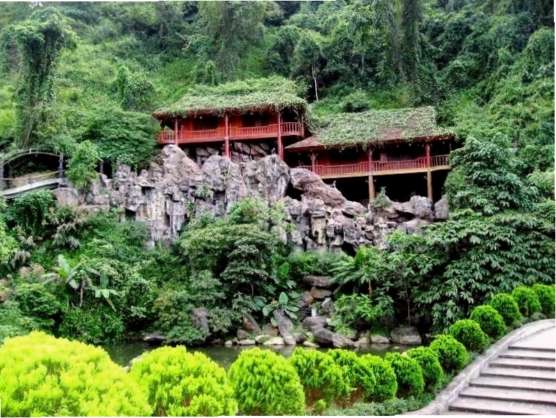 Cầu treo lãng mạn giữa rừng cây