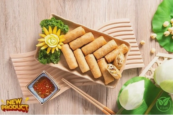 Chả giò chay hạt sen giòn rụm, thơm ngon