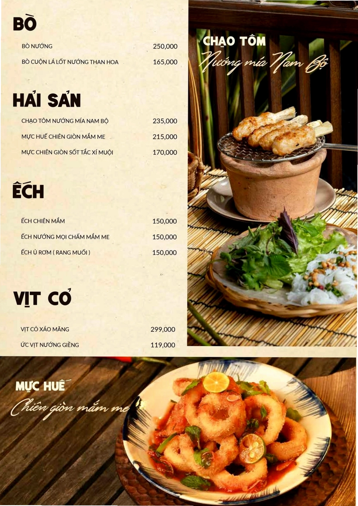 Chi tiết món ăn tại Nhà hàng Cầu Gỗ
