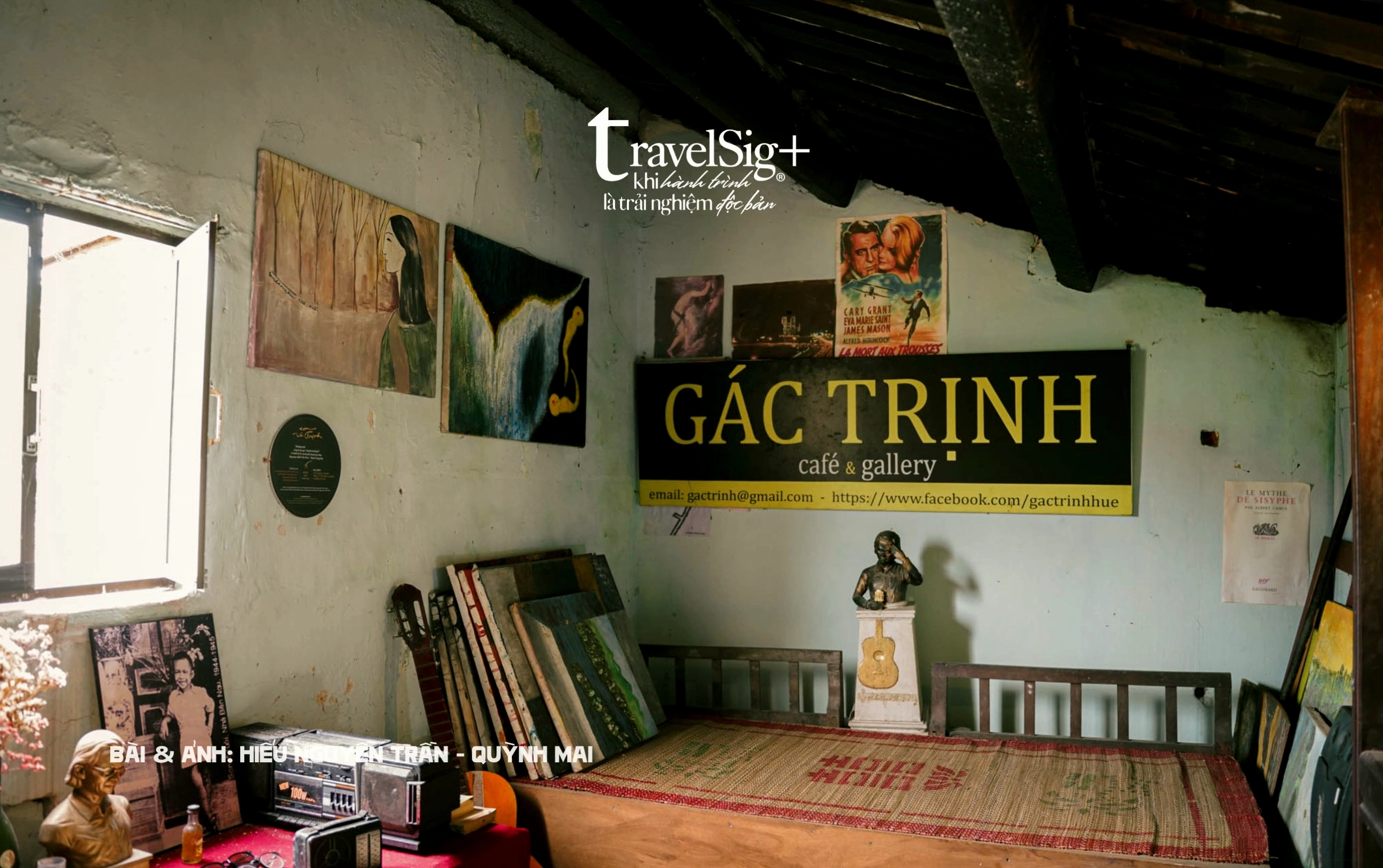 Chi tiết trang trí trên bàn tại Gác Trịnh cafe