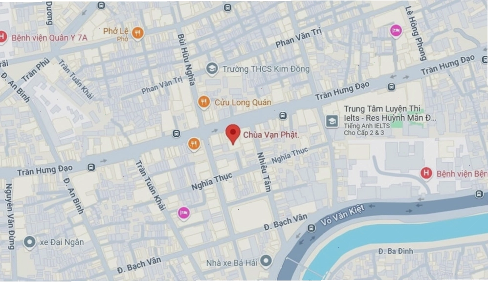 Chùa Vạn Phật gần Công viên Khánh Hội