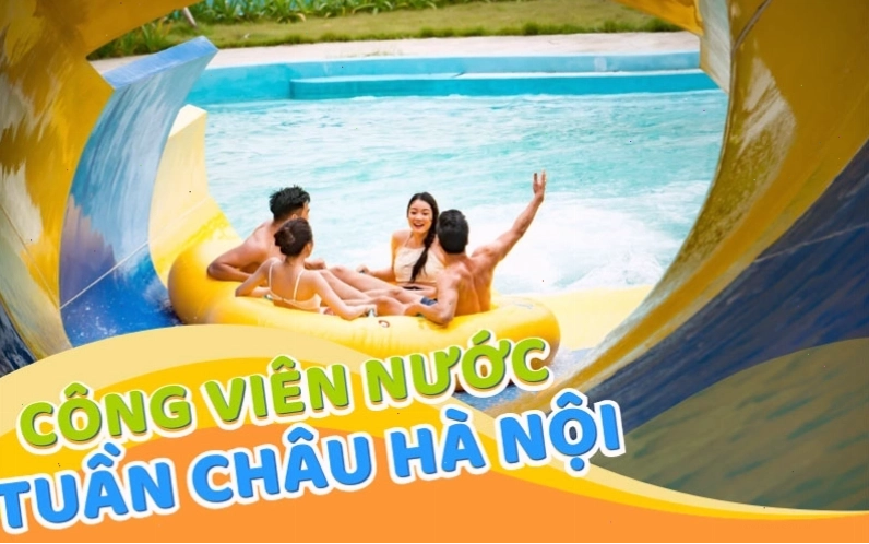 Công viên nước Tuần Châu Hà Nội nhìn từ trên cao