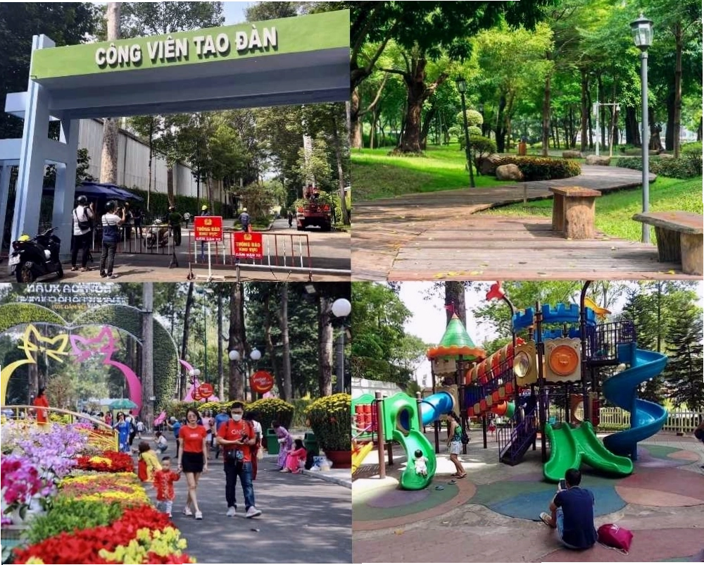 Công viên Tao Đàn rực rỡ sắc hoa trong dịp Tết Nguyên đán