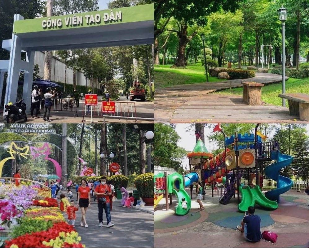 Công viên Tao Đàn thu hút đông đảo du khách trong và ngoài nước với không gian xanh mát.