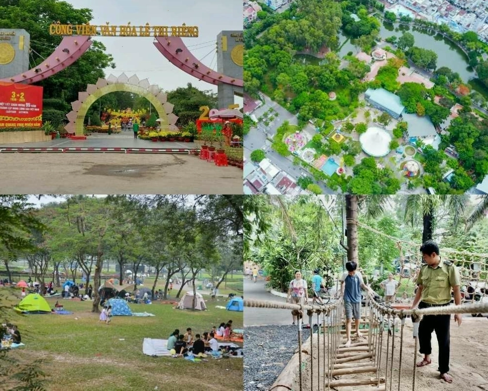 Công viên văn hóa Lê Thị Riêng rộng khoảng 8ha, mang đến không gian xanh mát