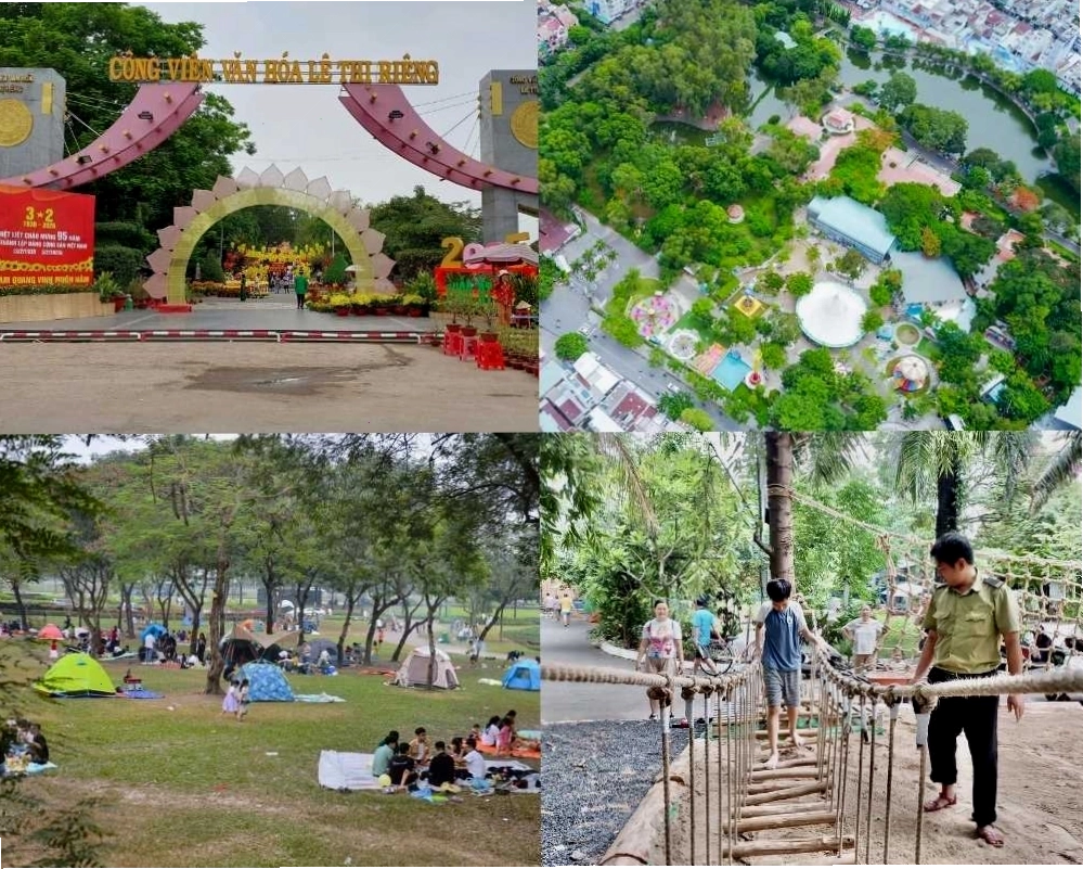 Công viên Văn hóa Lê Thị Riêng với không gian xanh mát