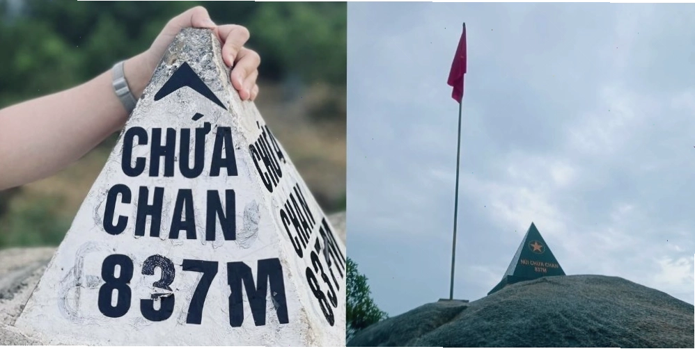 Cột mốc 837m trên đỉnh Núi Chứa Chan Đồng Nai