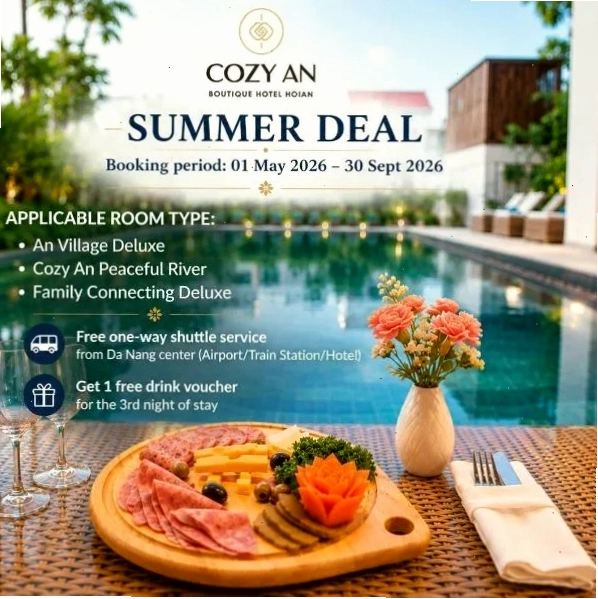 Cozy An Boutique Hotel Hoian với hồ bơi sạch sẽ và thoáng đãng