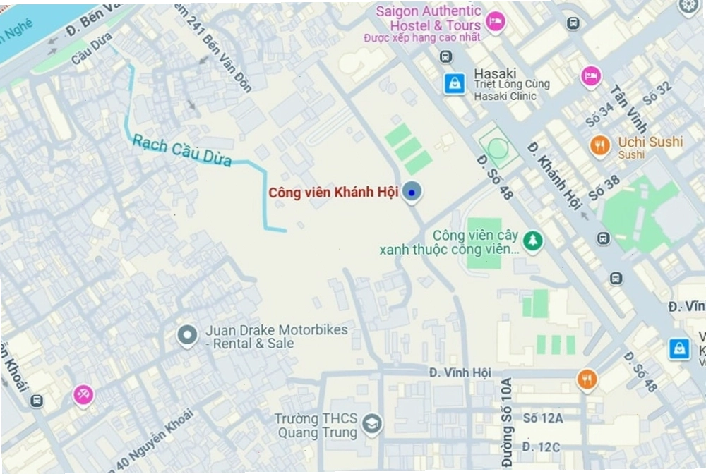 Địa chỉ Công viên Khánh Hội Quận 4, TP.HCM