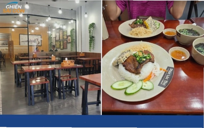 Đĩa cơm tấm sườn bì chả hấp dẫn tại Phúc Lộc Thọ