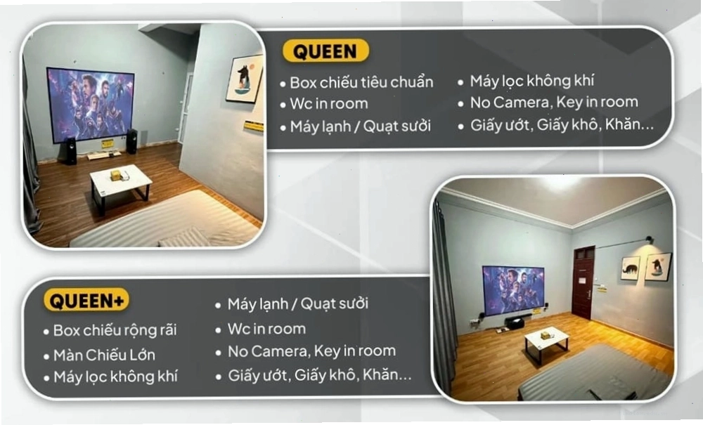 Dịch vụ phòng chiếu phim tại T-Box Café.