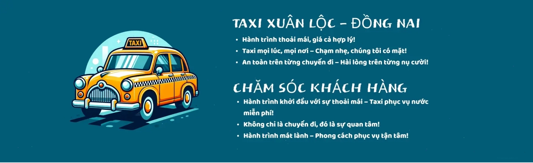 Dịch vụ Taxi Suối Cát phục vụ 24/7