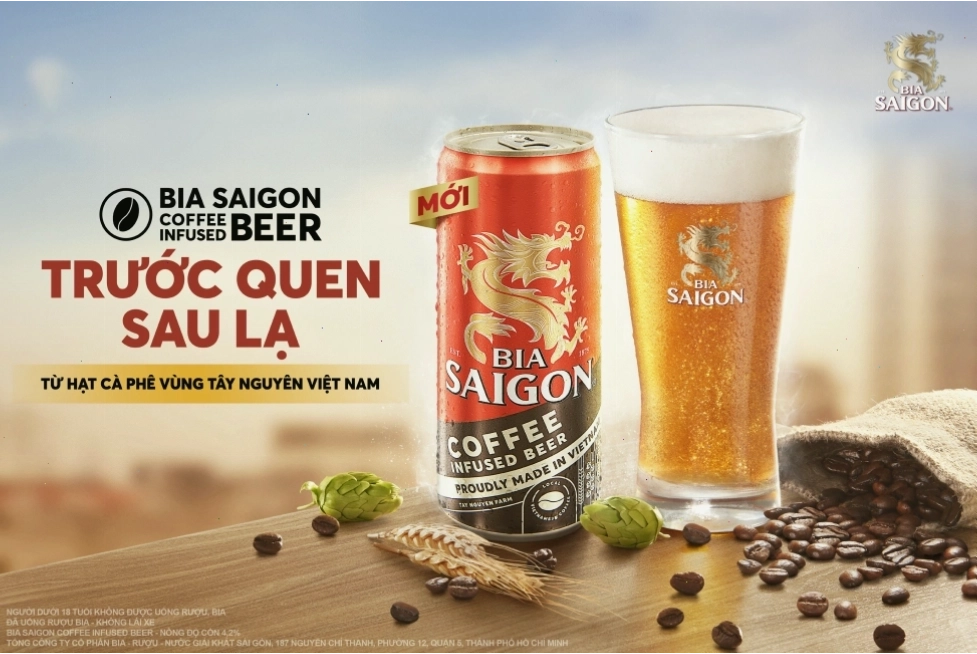 Đồ uống được phục vụ tại quán cafe beer