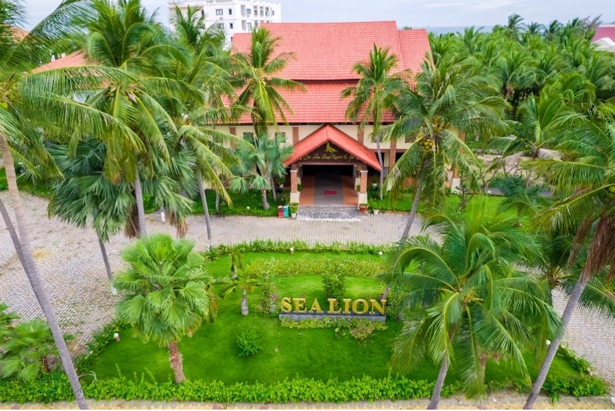 Flycam tại resort Sea Lion Beach Resort Mũi Né