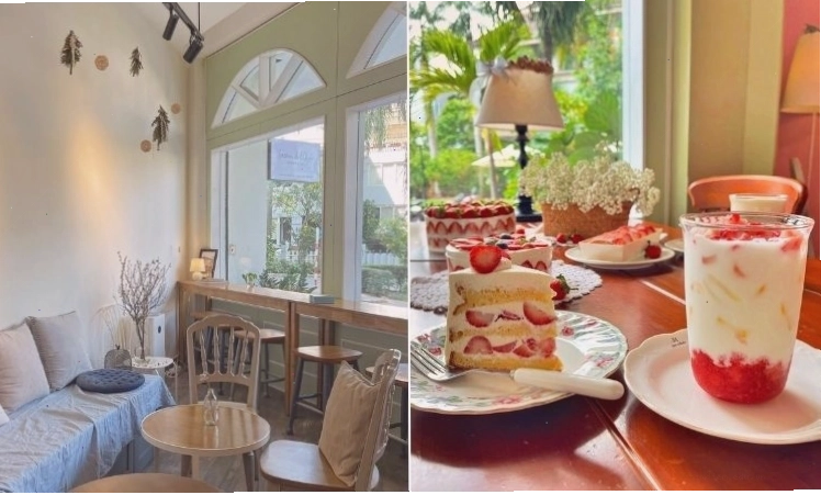 Gateau de Blanc Dessert & Cafe với bánh ngọt hấp dẫn