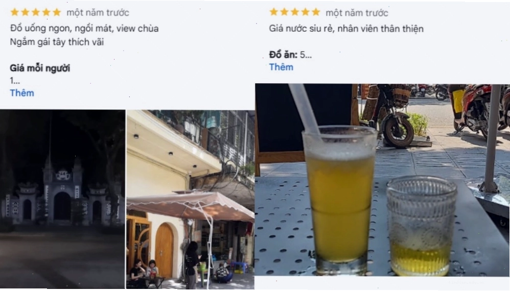 Giá nước hợp lý và không gian thoải mái tại quán cafe Bà Triệu