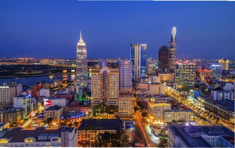 Góc chụp toàn cảnh skyline Quận 1