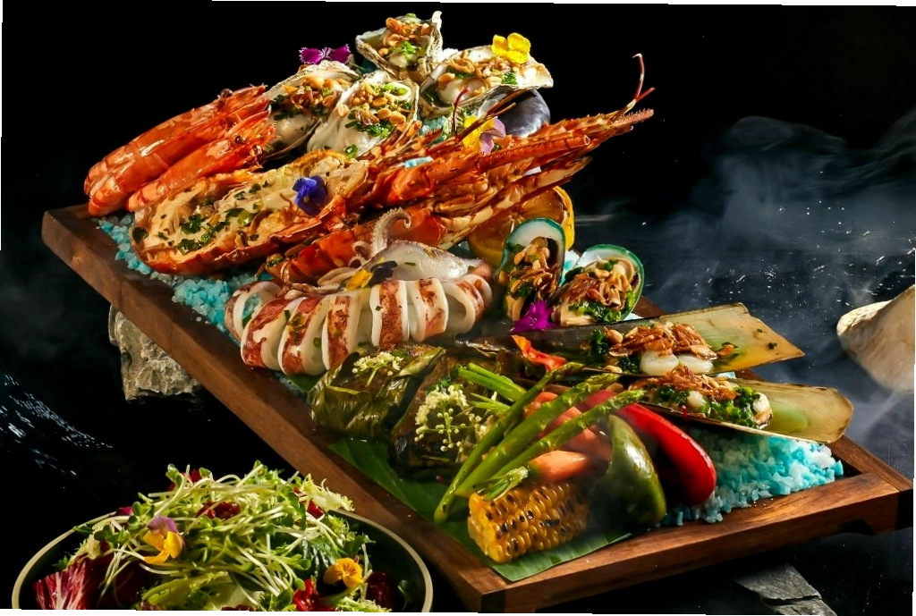 Hải sản tươi ngon được chế biến hấp dẫn