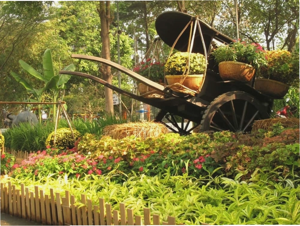 Hàng cây rợp bóng tạo chỗ dừng chân nghỉ ngơi