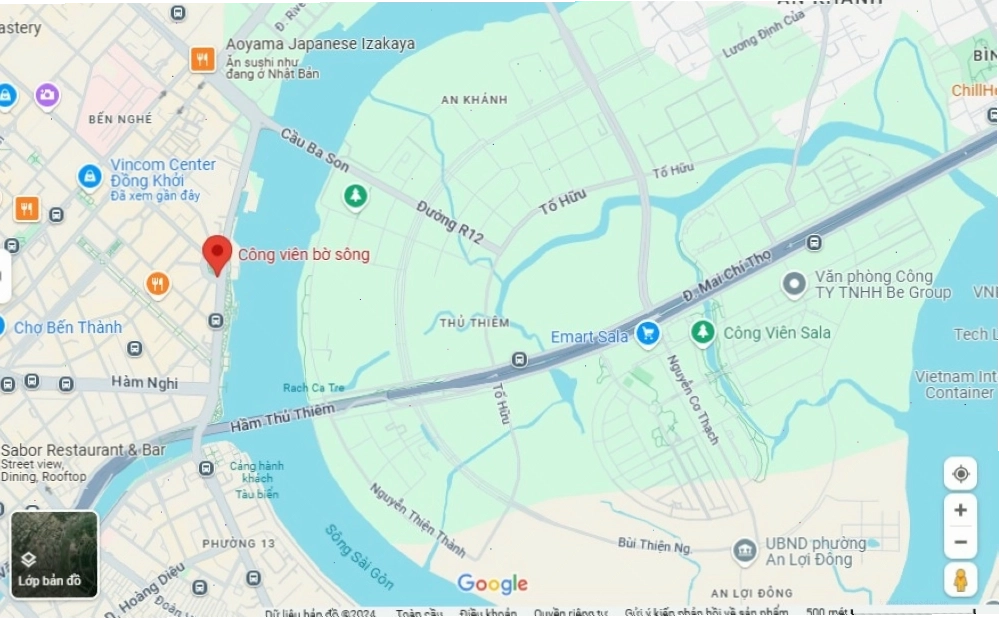 Hình ảnh công viên Bến Bạch Đằng trên Google Maps